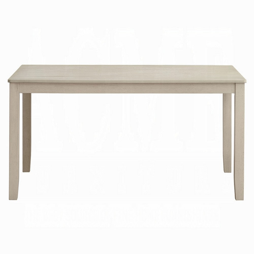 Feri Dining Table | 59" | Rectangular Top | Antique Bone White Finish