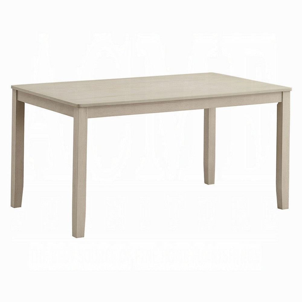 Feri Dining Table | 59" | Rectangular Top | Antique Bone White Finish