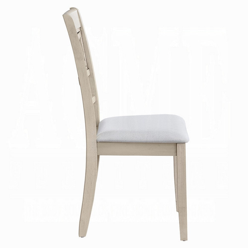 Feri Side Dining Chair Set of 2 | Designer Bone White | Beige Linen BM333082