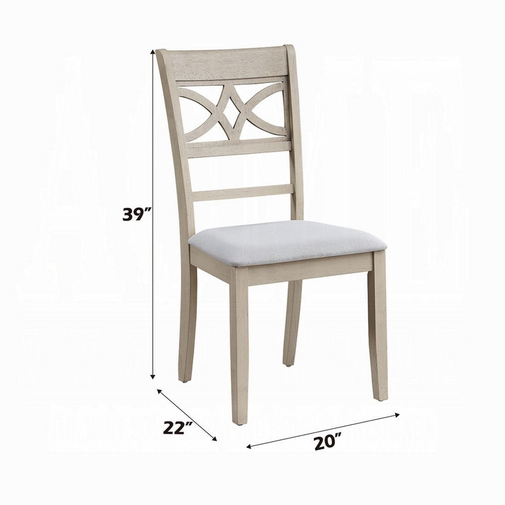 Feri Side Dining Chair Set of 2 | Designer Bone White | Beige Linen BM333082
