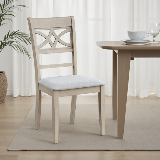Feri Side Dining Chair Set of 2 | Designer Bone White | Beige Linen