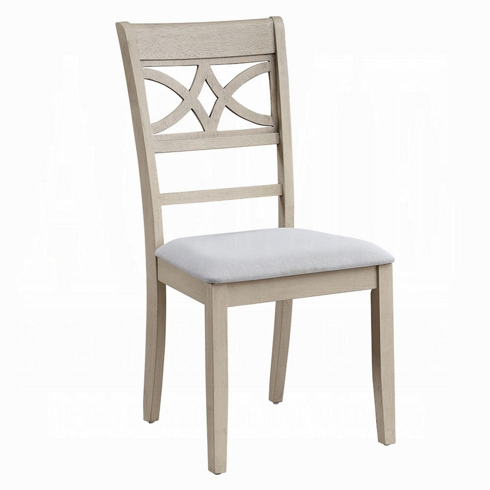 Feri Side Dining Chair Set of 2 | Designer Bone White | Beige Linen