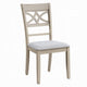 Feri Side Dining Chair Set of 2 | Designer Bone White | Beige Linen