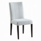 Aren Side Dining Chair Set of 2 | Plush Foam Gray Fabric | Black Wood