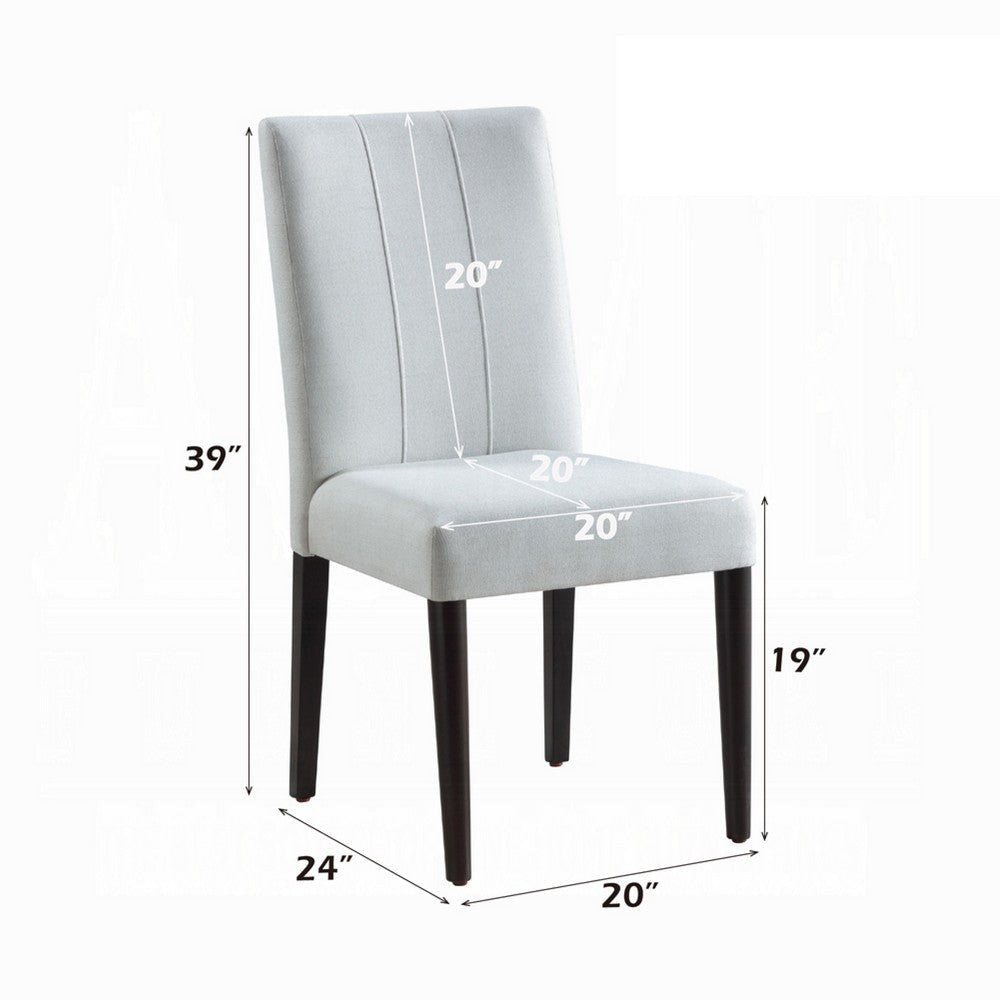 Aren Side Dining Chair Set of 2 | Plush Foam Gray Fabric | Black Wood BM333083