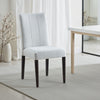 Aren Side Dining Chair Set of 2 | Plush Foam Gray Fabric | Black Wood
