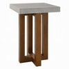 Joshua End Table | Gray Faux Concrete Top | Walnut Brown Wood | 16"