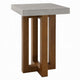Joshua End Table | Gray Faux Concrete Top | Walnut Brown Wood | 16"