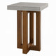 Joshua End Table | Gray Faux Concrete Top | Walnut Brown Wood | 16’’ BM333086