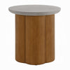 Nicky End Table | Gray Faux Concrete Top | Walnut Brown Wood | 20’’ BM333087