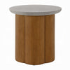 Nicky End Table | Gray Faux Concrete Top | Walnut Brown Wood | 20"