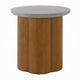 Nicky End Table | Gray Faux Concrete Top | Walnut Brown Wood | 20"