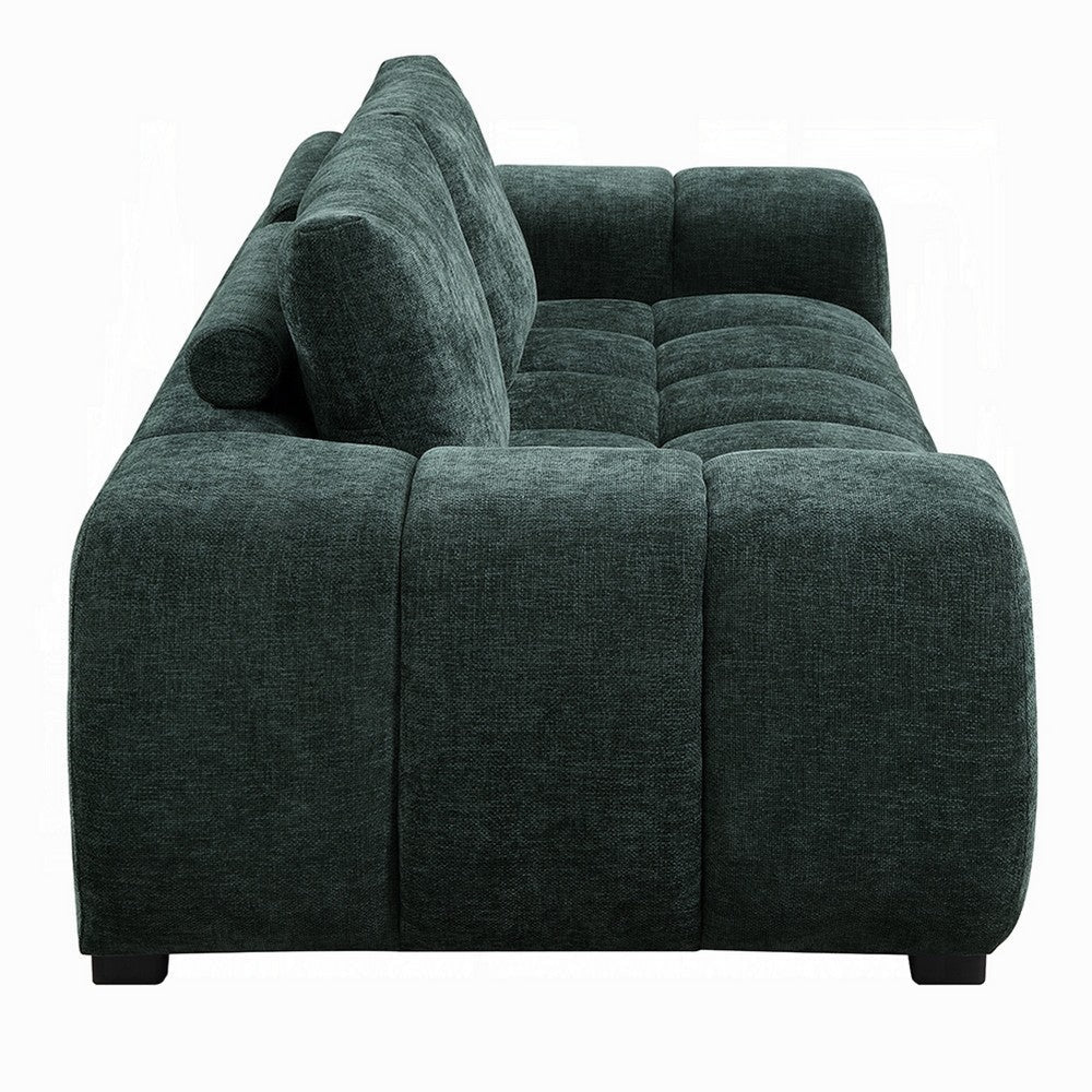 Errand Sofa | Dark Green Chenille | Foam Cushions | Pine Wood | 84’’ BM333088