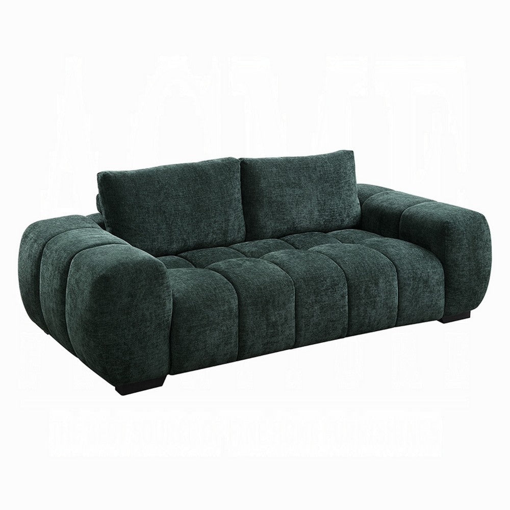 Errand Sofa | Dark Green Chenille | Foam Cushions | Pine Wood | 84"