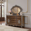 Vany Dresser Mirror | Intricate Brushed Champagne | Cherry Wood 43x53
