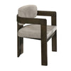 Diny Side Dining Chair | Gray Polished Microfiber | Walnut Brown Wood