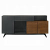 Diny Sideboard Buffet Console | Sliding Door | Black and Brown 67’’ BM333094