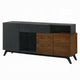 Diny Sideboard Buffet Console | Sliding Door | Black and Brown 67’’ BM333094