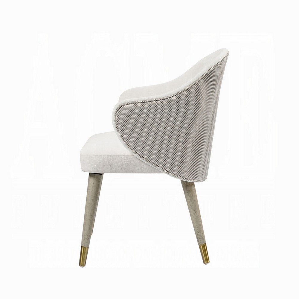 Arity Side Dining Chair Set of 2 | Modern Light Gray | Gold Metal BM333095