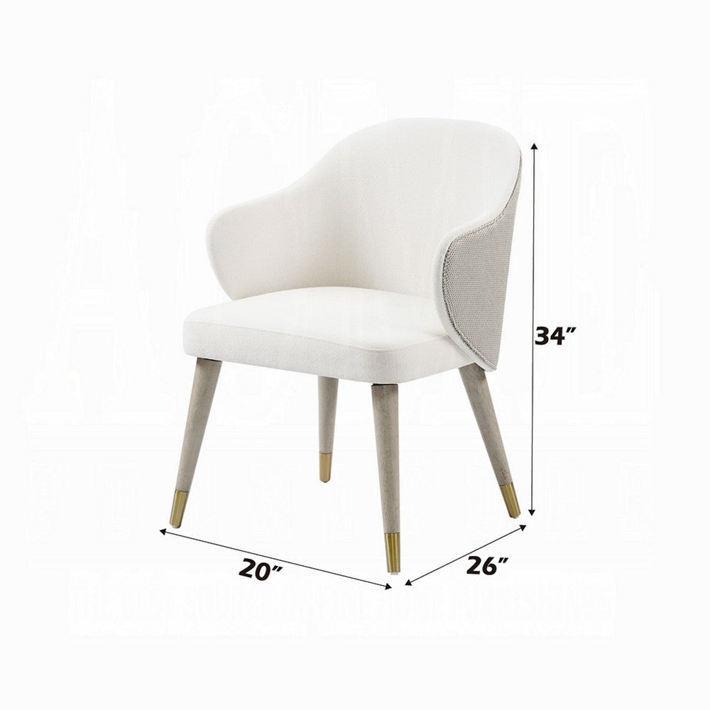 Arity Side Dining Chair Set of 2 | Modern Light Gray | Gold Metal BM333095