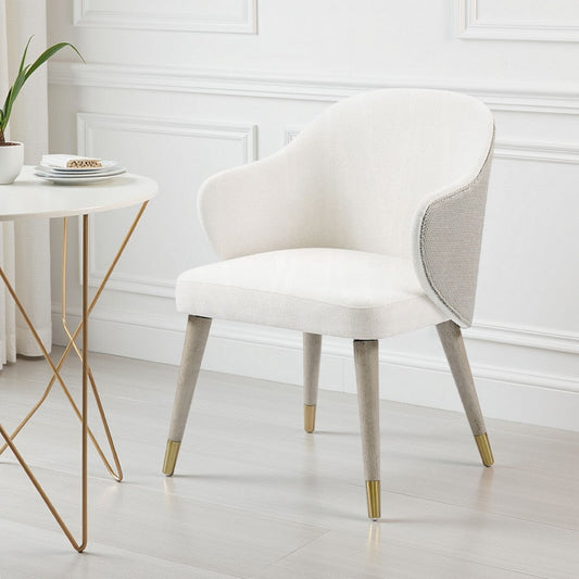 Arity Side Dining Chair Set of 2 | Modern Light Gray | Gold Metal