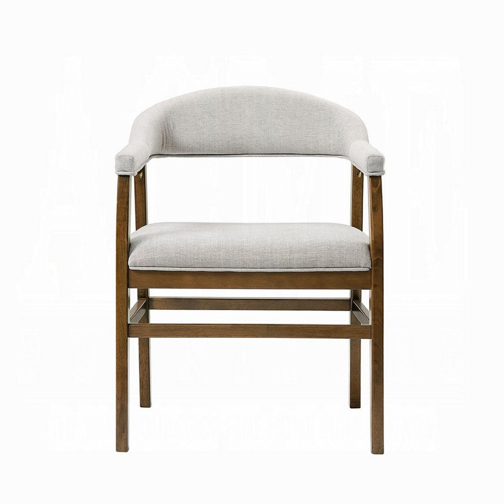 Dari Side Dining Chair Set of 2 | Gray Fabric | Dark Walnut Brown Wood BM333096