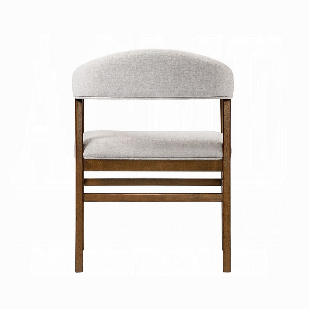 Dari Side Dining Chair Set of 2 | Gray Fabric | Dark Walnut Brown Wood BM333096