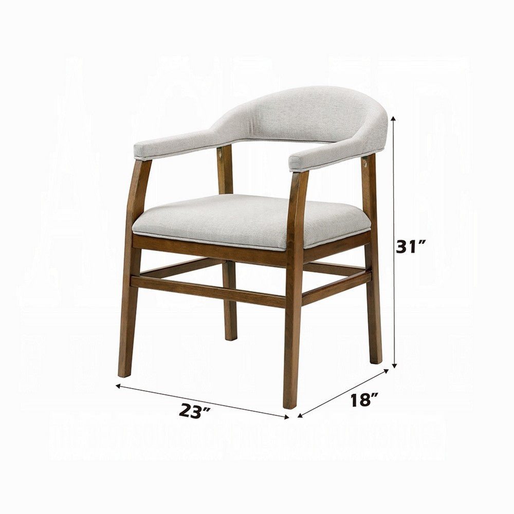 Dari Side Dining Chair Set of 2 | Gray Fabric | Dark Walnut Brown Wood BM333096