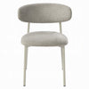 Sinra Side Dining Chair Set of 2 | Light Gray Fabric | White Metal BM333097