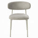 Sinra Side Dining Chair Set of 2 | Light Gray Fabric | White Metal BM333097