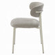 Sinra Side Dining Chair Set of 2 | Light Gray Fabric | White Metal BM333097