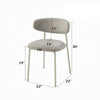 Sinra Side Dining Chair Set of 2 | Light Gray Fabric | White Metal BM333097