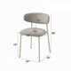 Sinra Side Dining Chair Set of 2 | Light Gray Fabric | White Metal BM333097