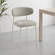 Sinra Side Dining Chair Set of 2 | Light Gray Fabric | White Metal