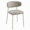 Sinra Side Dining Chair Set of 2 | Light Gray Fabric | White Metal