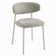 Sinra Side Dining Chair Set of 2 | Light Gray Fabric | White Metal