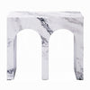 Ritzy Side End Table | White Faux Stone | Modern Arch Design 22’’ BM333099