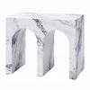 Ritzy Side End Table | White Faux Stone | Modern Arch Design 22’’ BM333099