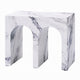 Ritzy Side End Table | White Faux Stone | Modern Arch Design 22’’ BM333099