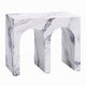 Ritzy Side End Table | White Faux Stone | Modern Arch Design 22"