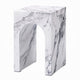 Ritzy End Table | White Marble Faux Stone Single Arch Design 12’’ BM333100