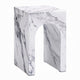 Ritzy End Table | White Marble Faux Stone Single Arch Design 12"