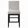 Eyna Counter Height Chair Set of 2 | Gray Linen | Espresso Brown Wood BM333103
