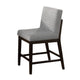 Eyna Counter Height Chair Set of 2 | Gray Linen | Espresso Brown Wood BM333103
