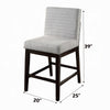 Eyna Counter Height Chair Set of 2 | Gray Linen | Espresso Brown Wood BM333103