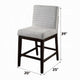 Eyna Counter Height Chair Set of 2 | Gray Linen | Espresso Brown Wood BM333103