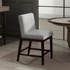 Eyna Counter Height Chair Set of 2 | Gray Linen | Espresso Brown Wood