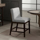 Eyna Counter Height Chair Set of 2 | Gray Linen | Espresso Brown Wood