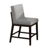 Eyna Counter Height Chair Set of 2 | Gray Linen | Espresso Brown Wood