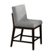 Eyna Counter Height Chair Set of 2 | Gray Linen | Espresso Brown Wood